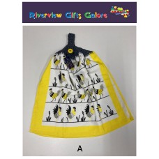 Crochet Top Hand Towel / Tea Towel -  Roosters